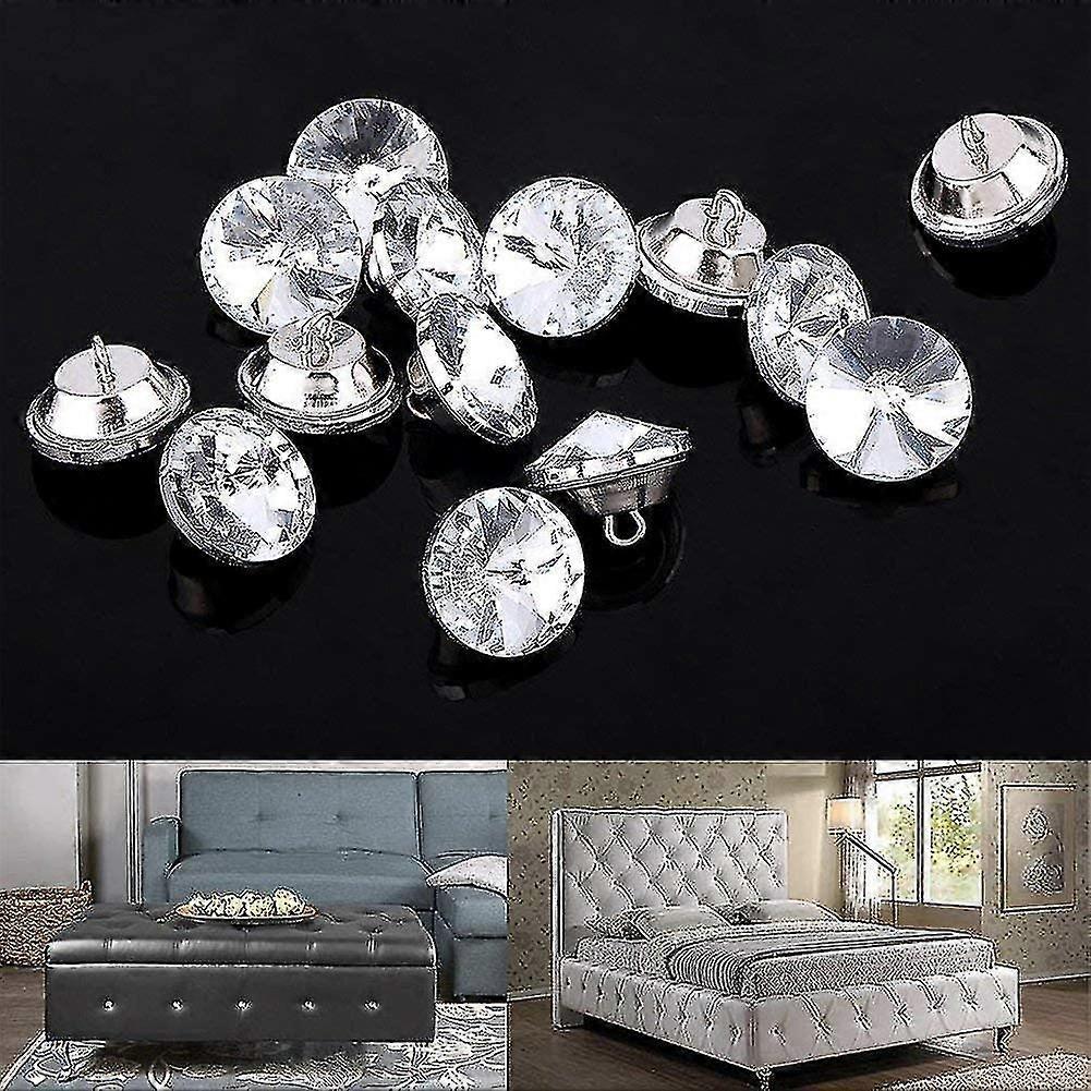 50pcs Crystal Upholstery Buttons,20mm Rhinestone Crystal Round Buttons -xx