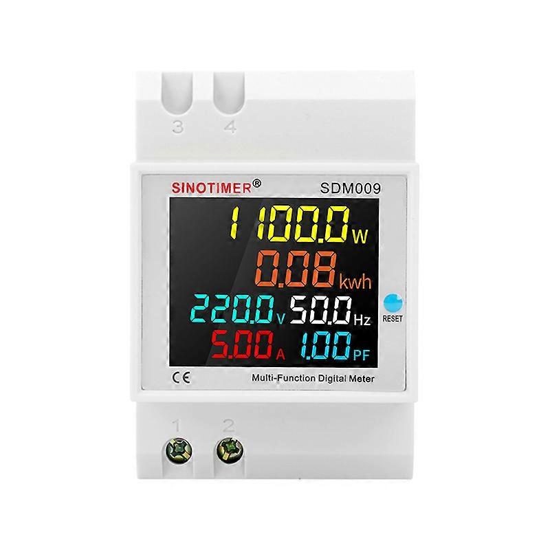 Din Rail LCD Digital Voltmeter Voltage Current Power Wattmeter Electric Energy kWh Meter Frequency Volt Amp Monitor AC 220V 110V