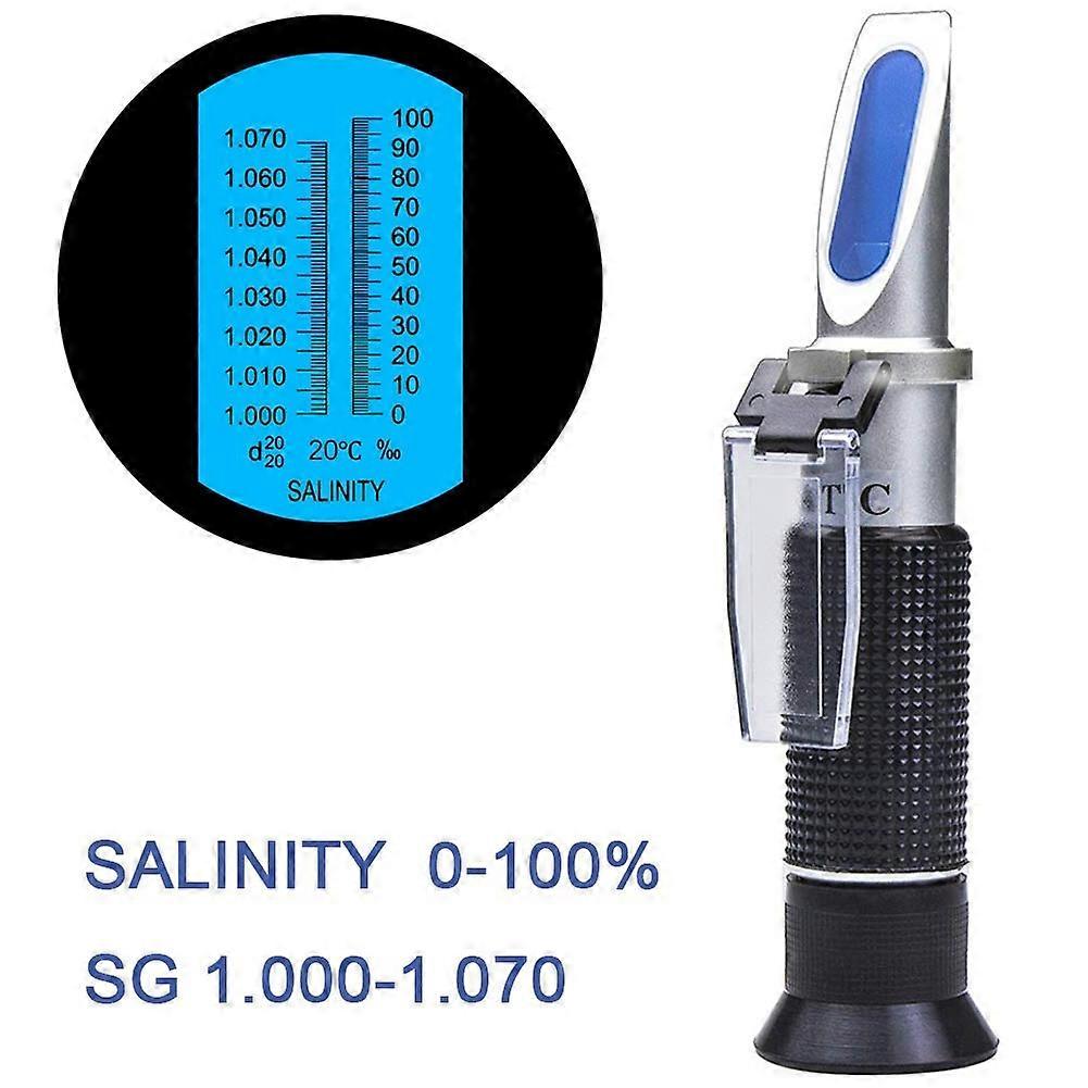 Handheld 0-100% Salinometer Salinity Refractometer Meter Salt Gauge Saltwater Test Tool