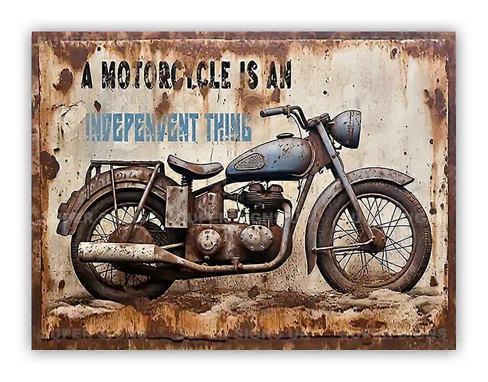 Klassisk Motorcykel Tryck Rusty Style Metallskylt För Garage Shed Workshop Mode-120