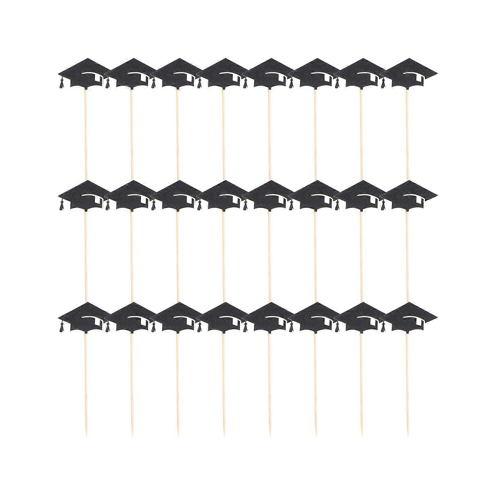 24pcs Paper Cake Insert Graduation Cake Inserted for Graduation Party Grad Set for Cake Decor