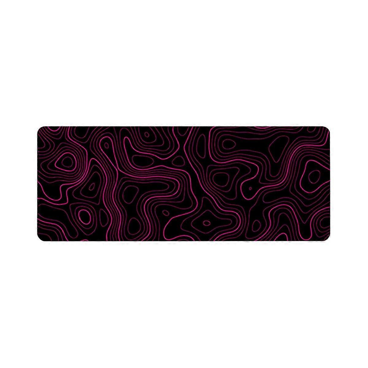 Topographic Contour Extended Big Mouse Pad Computer Keyboard Mouse Mat Mousepad with 2mm Non- 11.8x31.5Inch D