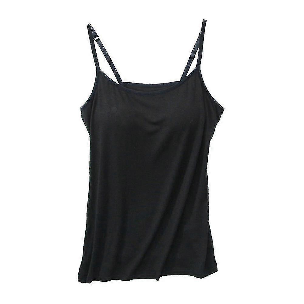 Débardeur gilet pour femmes avec soutien-gorge intégré Spaghetti Strap Padded Camisole Tanks