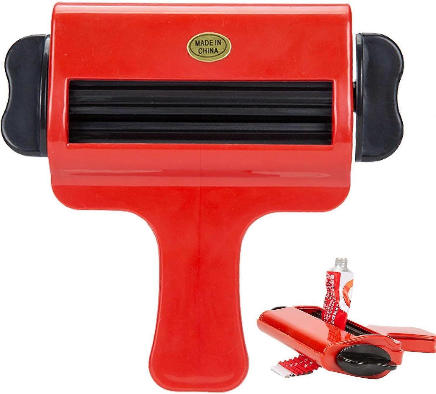 Squeeze Toothpaste - Manual Toothpaste Tube Spool, Bathroom Accessories, Toothpaste Saver for Home, Red