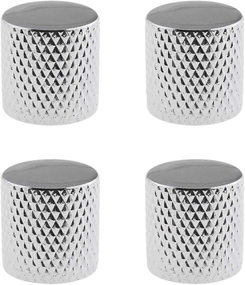 エレキギターとベースの直径6mmクローム用の4つの金属製ボリュームコントロールノブ