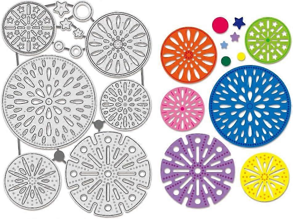 Fireworks Carbon Steel Cutting Dies Stencils for DIY Scrapbooking Photo Album Decorative Embossing Paper Card Flat Round 159x110x0.8mm