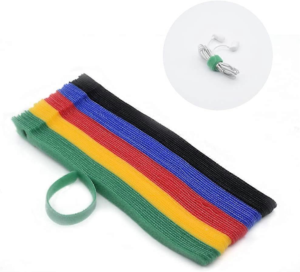 50 Pcs 20CM  HookLoop Cable Ties, Adjustable Garden Nylon Ties for Supporting Plant and Vines, Multi-functional Ties(Multi-Color)