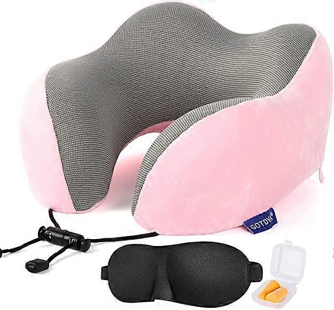 Travel Pillow,Travel Neck Pillows for Sleeping,100% Pure Memory Foam Soft Comfort & Support Pillow for Airplane/Car/Office&Home Rest Use