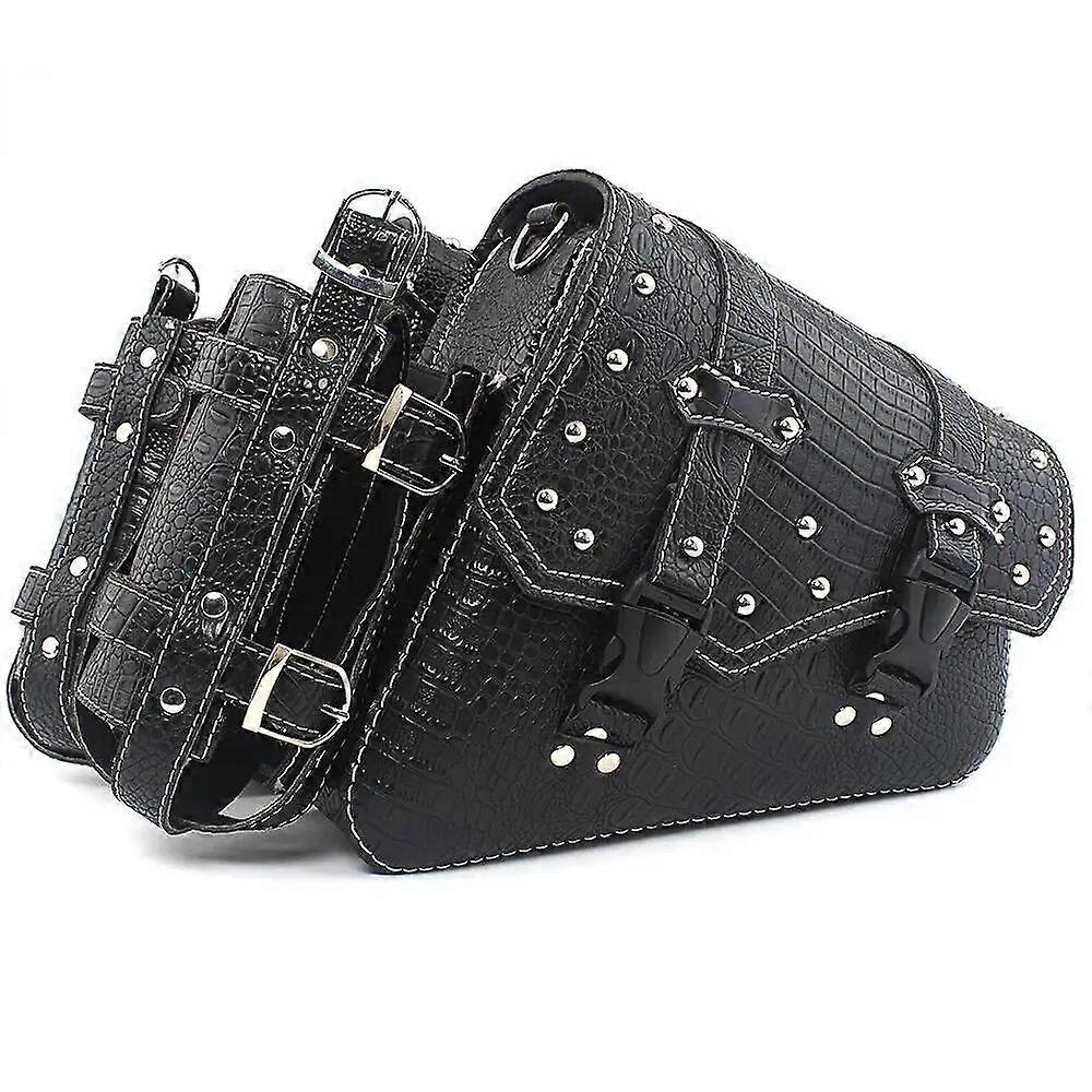 Sac Swingarm Pour Moto Avec Cuir Synthétique Noir, Sac à Bras Oscillant Sac à Selle Pour Moto Sac à Outils Côté Gauche Adapté Aux Modèles à