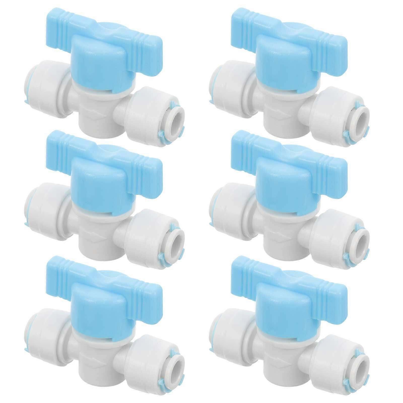 6pcs Kugelhahn 1/4 Zoll Wasserabsperrventil 3-Wege-Schnellkupplungszubehör Wie gezeigt