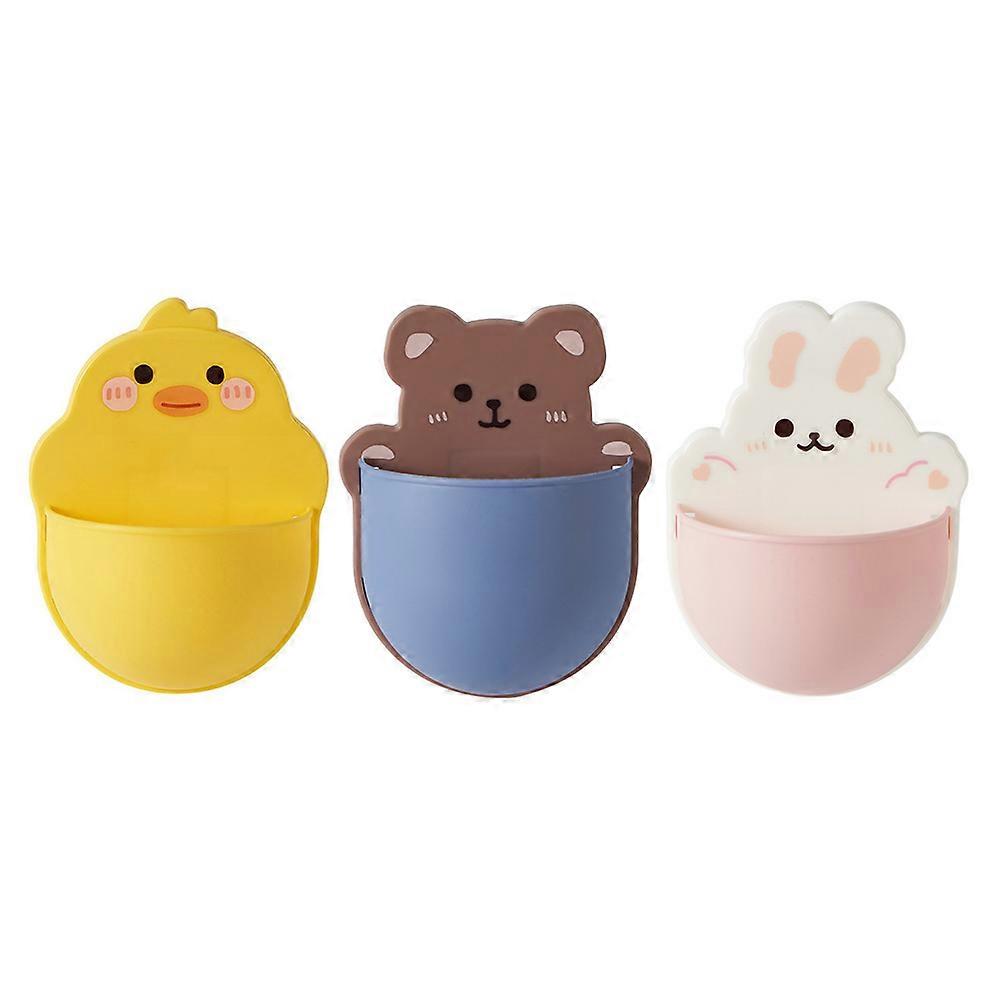 3pcs TV Controller Storage Boxes Bathroom Toothbrush Storage Holder Storage Rack