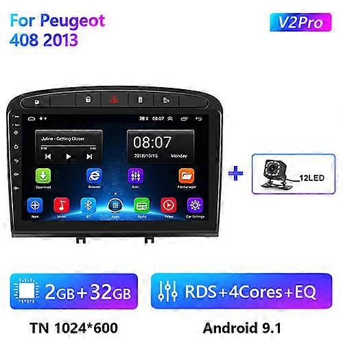 Podofo 2 Din Android Car Radio Carplay For Peugeot 408 2013 9" DSP Multimedia Video Player GPS navigation Autoradio Audio Stereo
