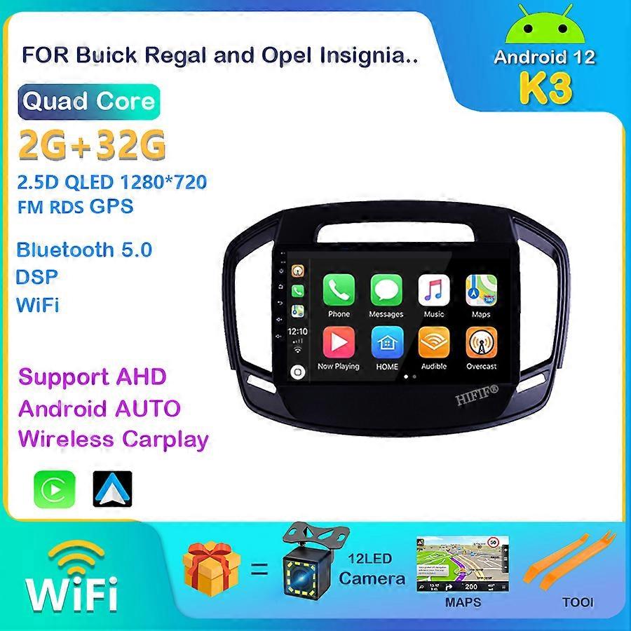 Para Buick Regal e Opel Insignia 2014-2016 2 Din Rádio Do Carro Android 12 9 Polegadas GPS Navegação Multimídia Player Headunit Estéreo