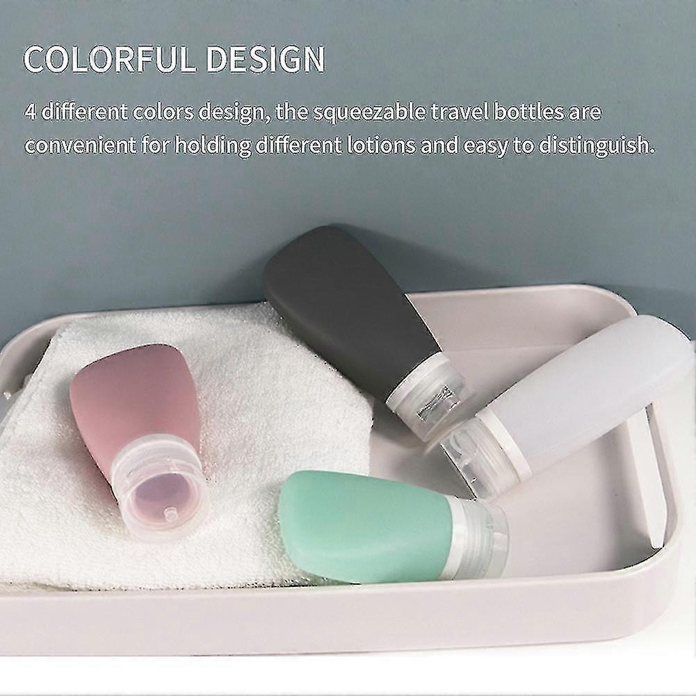 4pcs Portable Empty Leak Proof Travel Bottle Set Storage Squeezable
