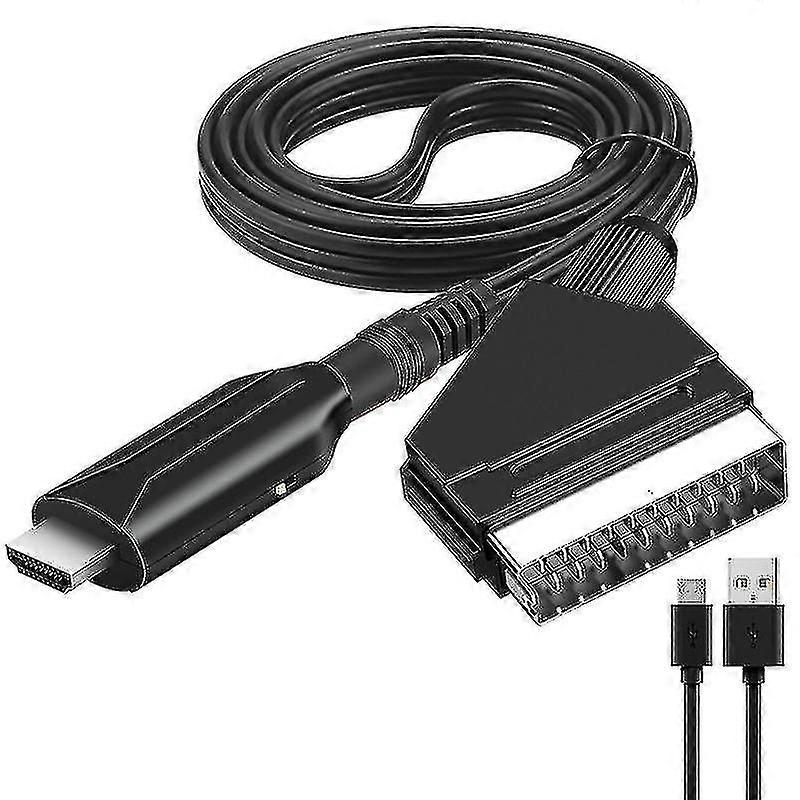 2023 ממיר Scart ל-HDMI חדש מתאם אודיו וידאו מתאים ל- HDTV / DVD / ממיר / ps3 / pal / ntsc לבית