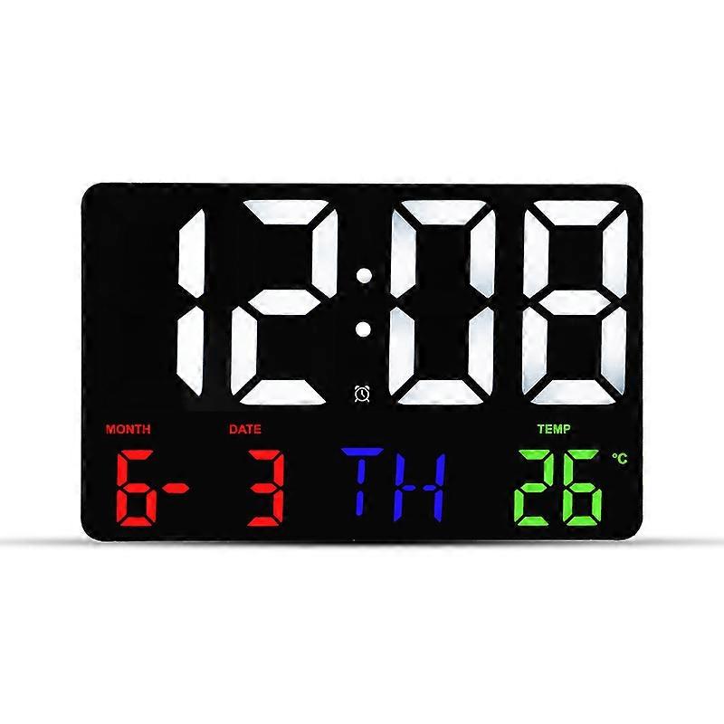 11.4" Large Electronic LED Digital Wall Desk Clock Temperature Date Day Remote
