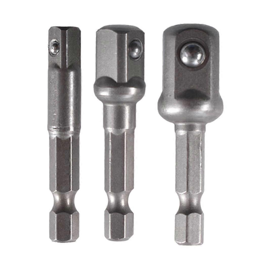 Practical 3x 1/4" 3/8" 1/2" Impact Grade Socket Adapter Hex Shank Adapter Steel