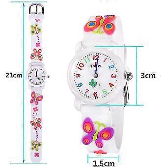 FEIFEI'S BOW Orologio Per Bambini 3-12 Anni, Con Cinturino In Silicone E Quadrante 3D Che Si Illumina Al Buio, Colore Rosa