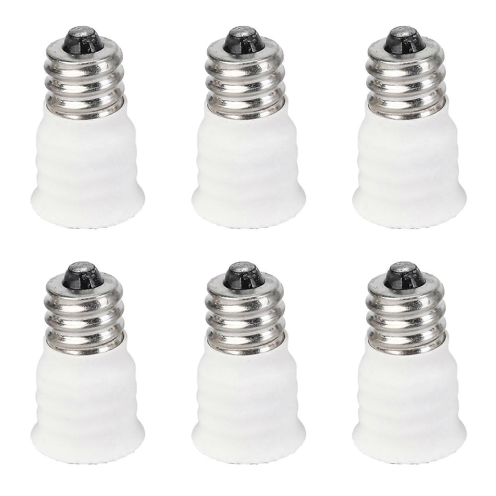 6-pack E12 To E14 White Bulb Converter Led Light Holder Lamp Adapter Socket Changer High Quality