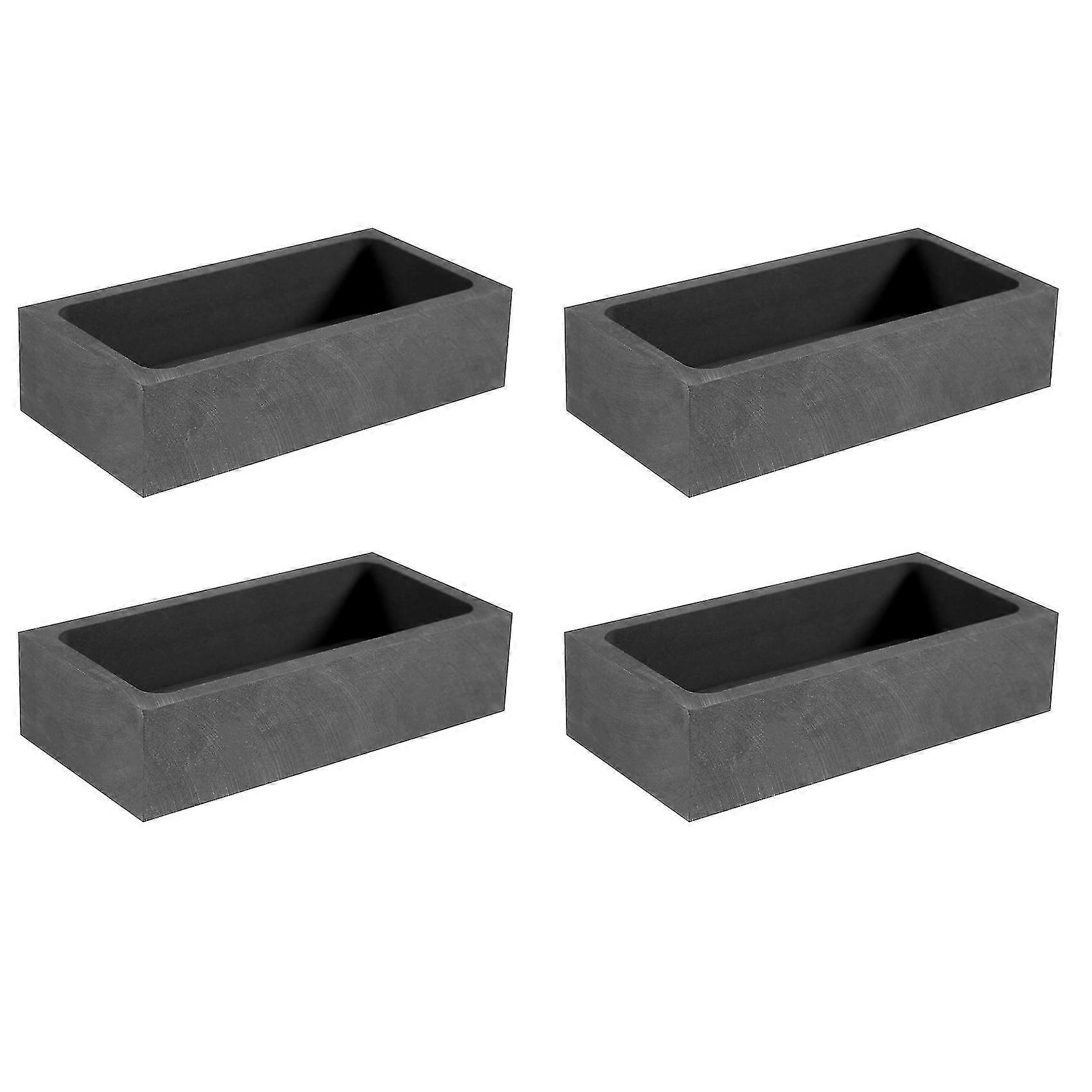4 Piece 1 KG Graphite Ingot Mould Casting Ingot Crucible Mould Silver Gold Ingot Mould Melting Casting Refining