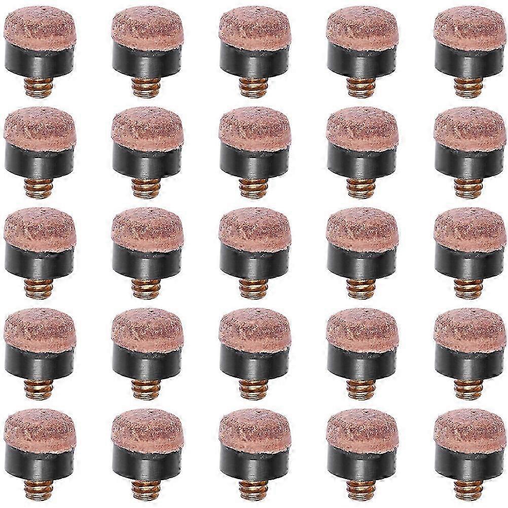 25pcs Pool-Queue-Spitzen Leder-Billard-Queue-Spitzen Schraubbare Pool-Queue-Spitzen Ersatz-Queue-Spitzen