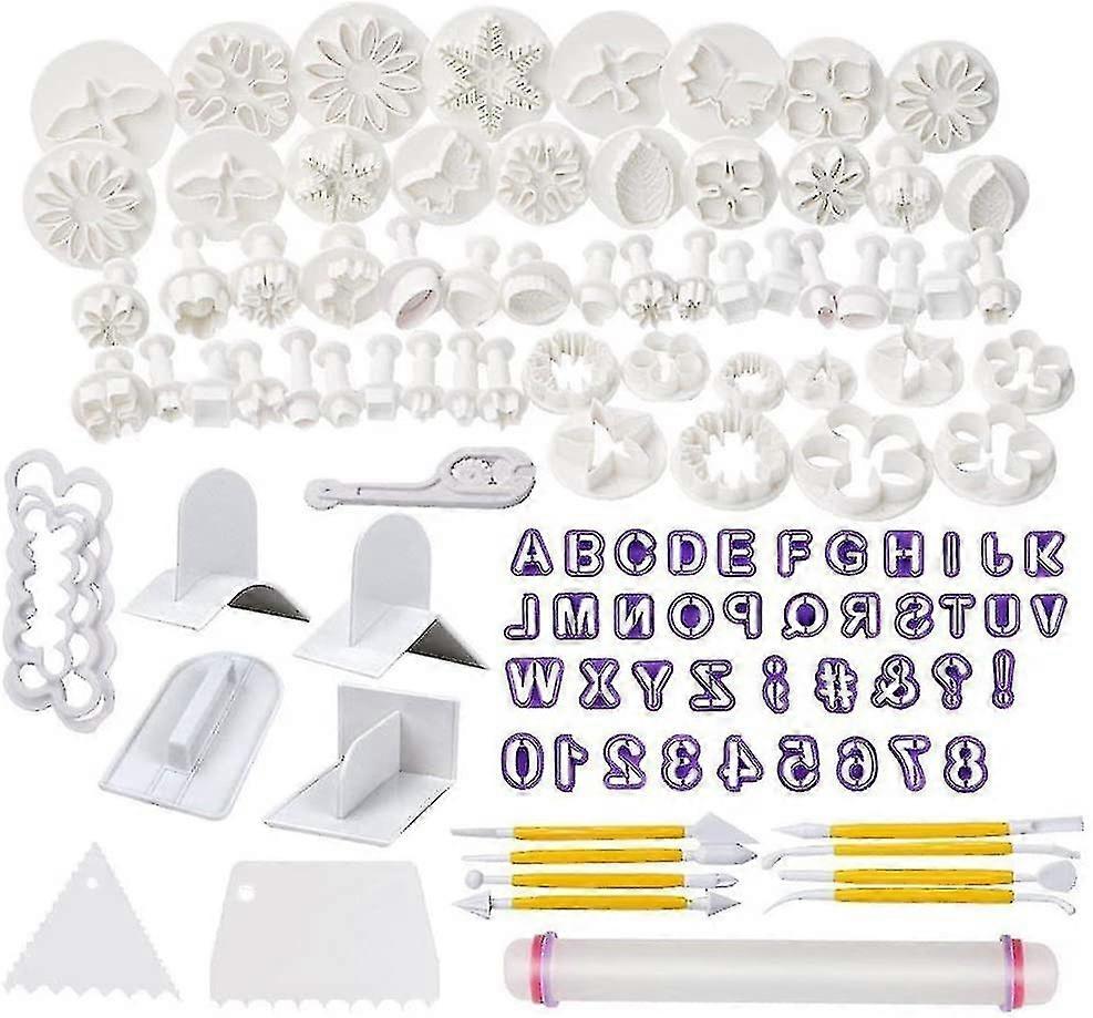 114 Piece Rose Shape Set Fondant Tool Stamp Cake Decorating Modeling Set