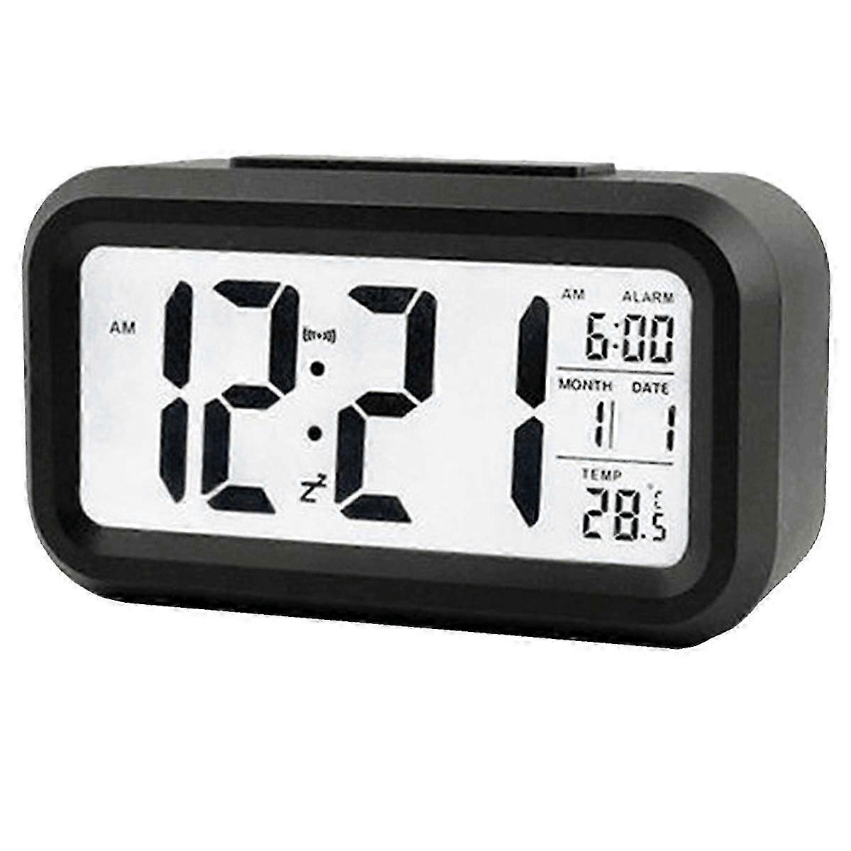 LED Digital Alarm Clock Snooze Electronic Alarm Clock Temperature Humidity Display Desktop Clocks H