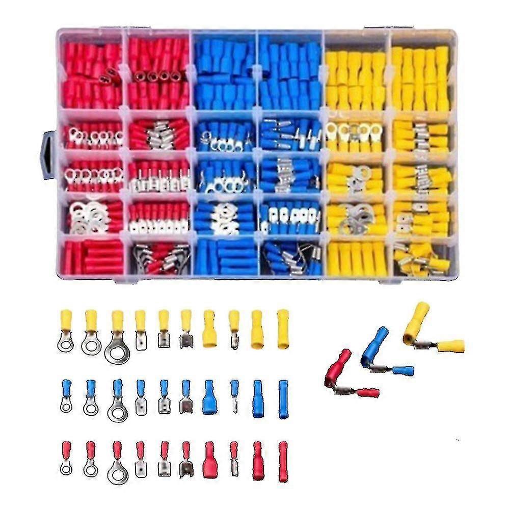 720pcs Wire Connectors Insulated Electrical Wire Terminals Wire Crimp Connector Ring Spade Butt Con