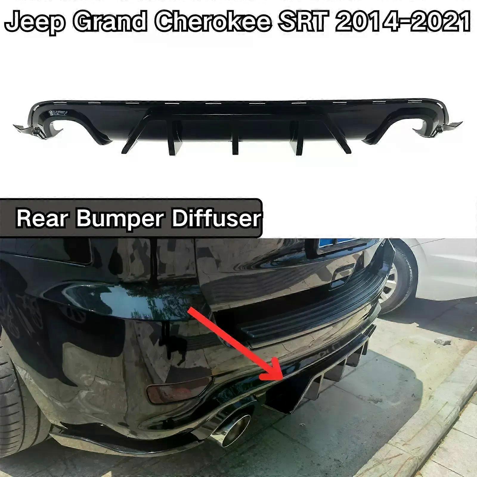 Rear Bumper Diffuser For Jeep Grand Cherokee SRT 2014-2022 Spoiler Splitter Diffuser Body Kit Car Accessories Glossy Black