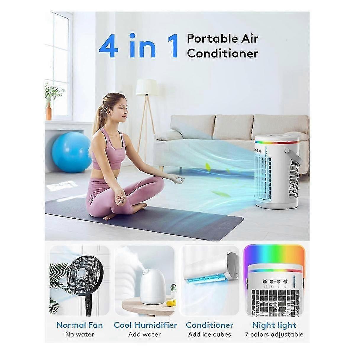 With Remote,evaporative Mini Air Conditioner Portable Ac Unit,lights Personal Air Conditioner