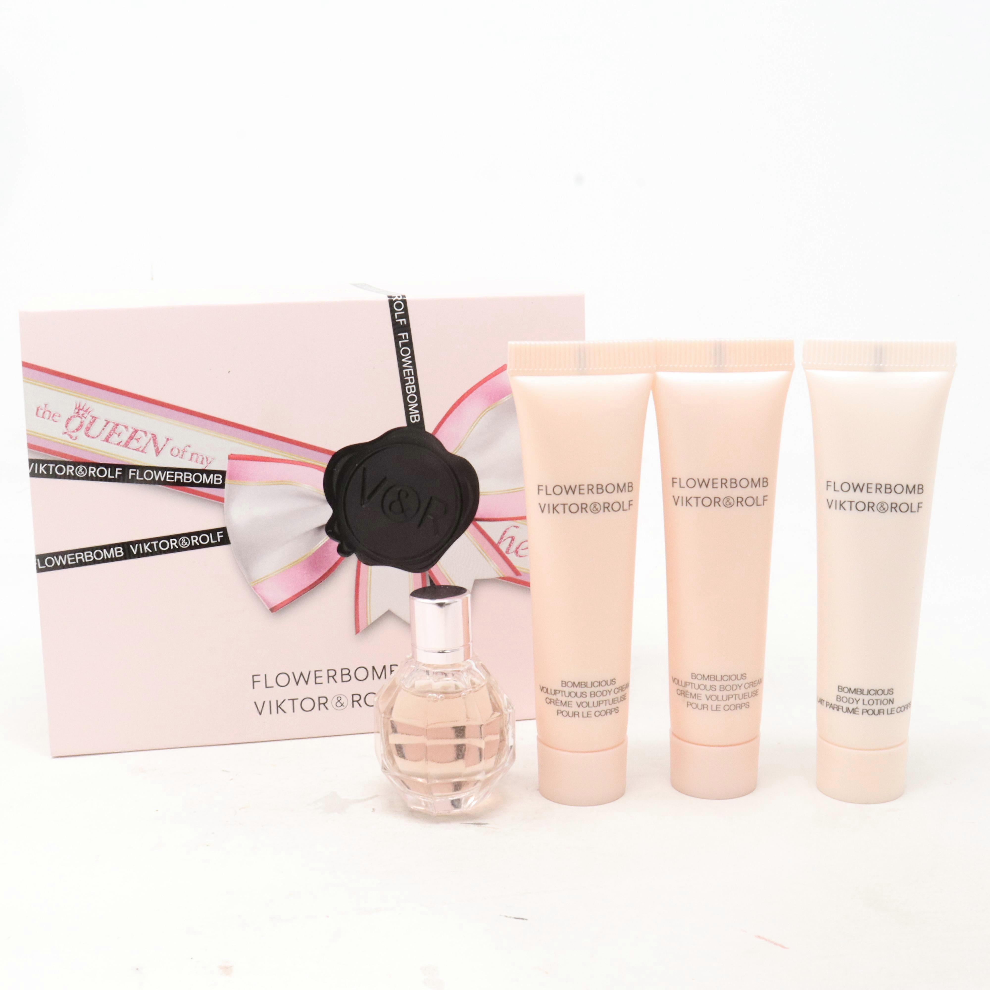 Viktor & Rolf Flowerbomb 4pc Gift Set For Women
7ml EDP + 15ml Lot. + 2x15ml Cr.