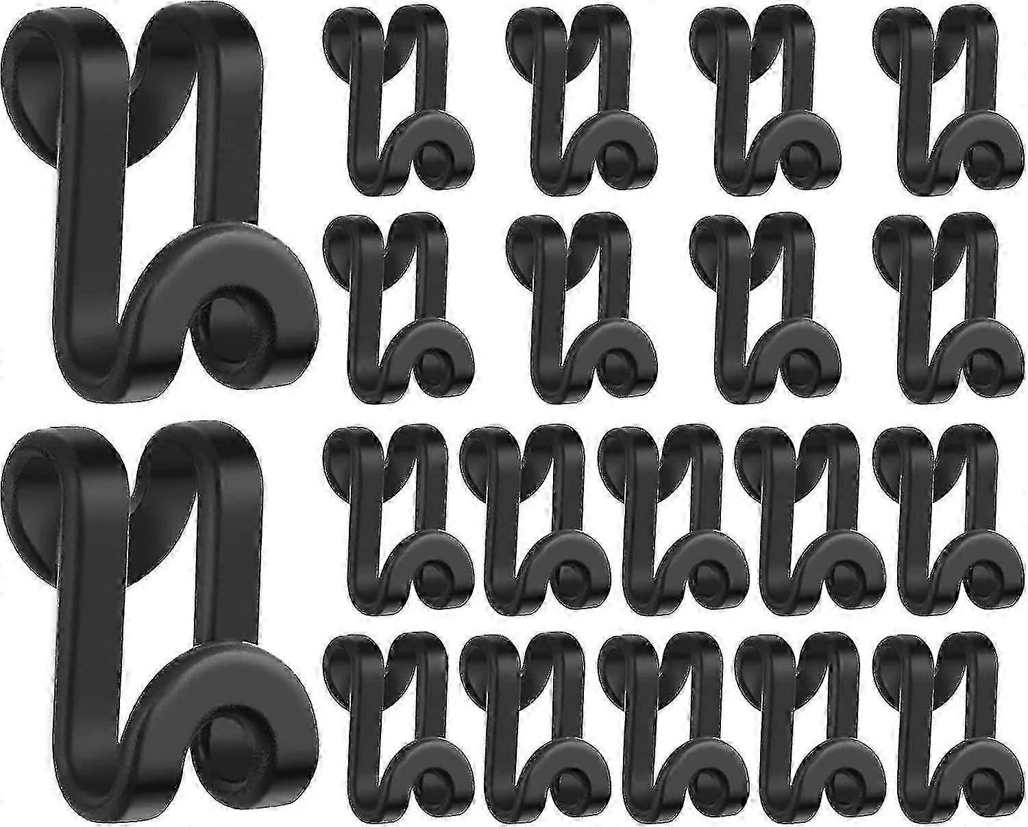 20 Pieces Black Hanger Hooks Connecting Hooks For Hangers Mini Waterfall Hangers For Waterfall Hanger Hooks-HPZX