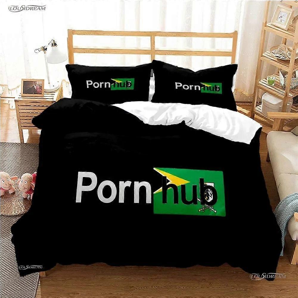 x2423 LakanP-Porn H-hub Mode Slitbana Hela säsongen Påslakan Sängkläder Set Mjukt Täcke Och Örngott För Tonåring / Dubbel 3-delat sängkläder Set (1