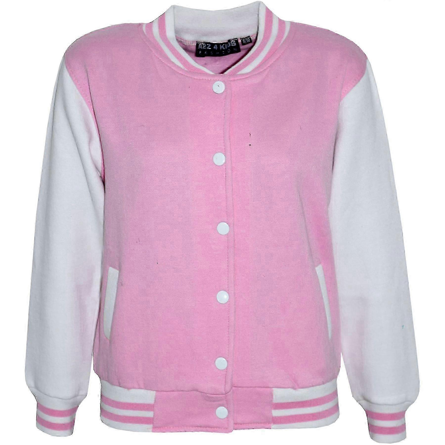 Barn Vanlig Jacka Varsity Style Långärmad Kappa Flickor Pojkar Ålder S-3xl