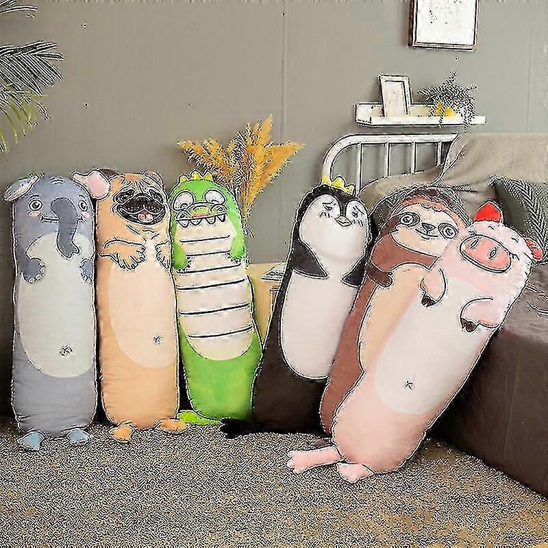 120cm/150cm 3d Douple Printing Plush Long Pillow Soft Shar Pei Elephant Pig Crocodile Sloth Penguin Stuffed Doll Girlfriend Gift