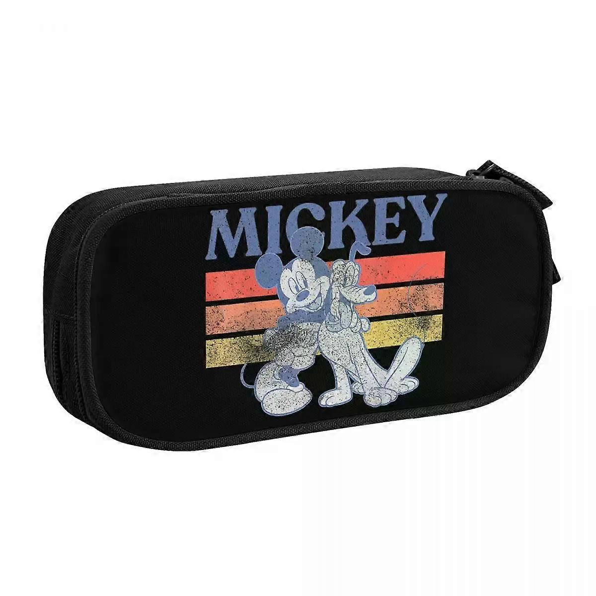 f585 ميكي فريندز حقائب أقلام رصاص ميكي وبلوتو ريترو خط القلم مربع حقيبة طالب كبيرة سعة الطلاب المدرسة قلم رصاص الحقيبة jbfq585