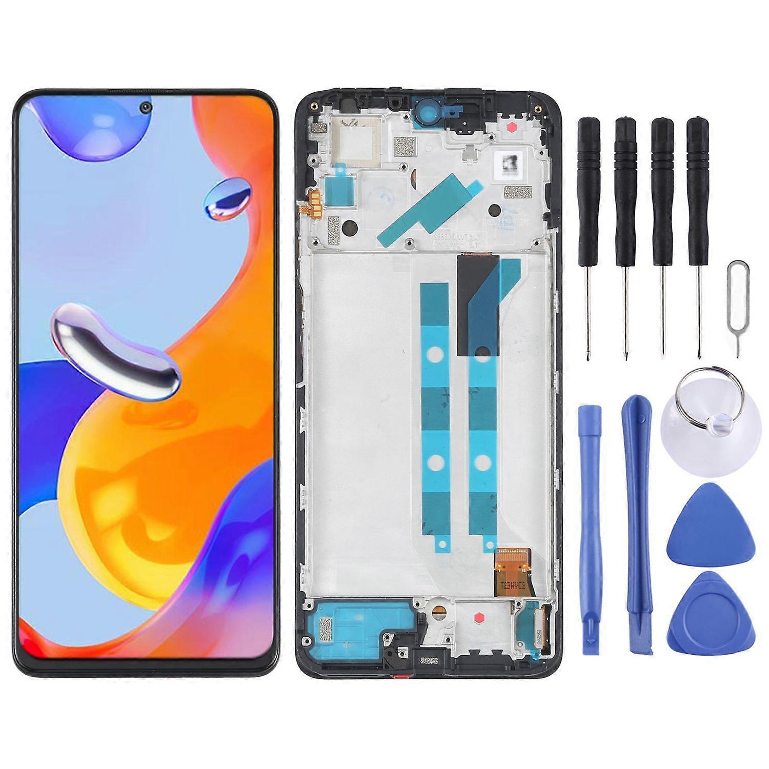 For Xiaomi Redmi Note 11 Pro 4G / Note 11E Pro 5G / Poco X4 Pro 5G Display Full OLED LCD with Frame Unit Touch Spare Part Repair Black