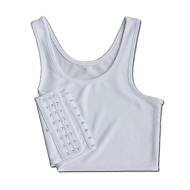 Casual Breathable Buckle Short Chest Breast Binder Trans Vest Tops Plus Size S-5XL