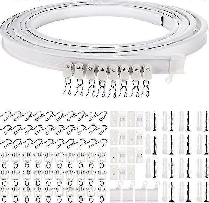 9.8 Ft Bendable Curtain Track Ceiling Mounted Straight Curved Ceiling Track Set top Side Mounting Ce
