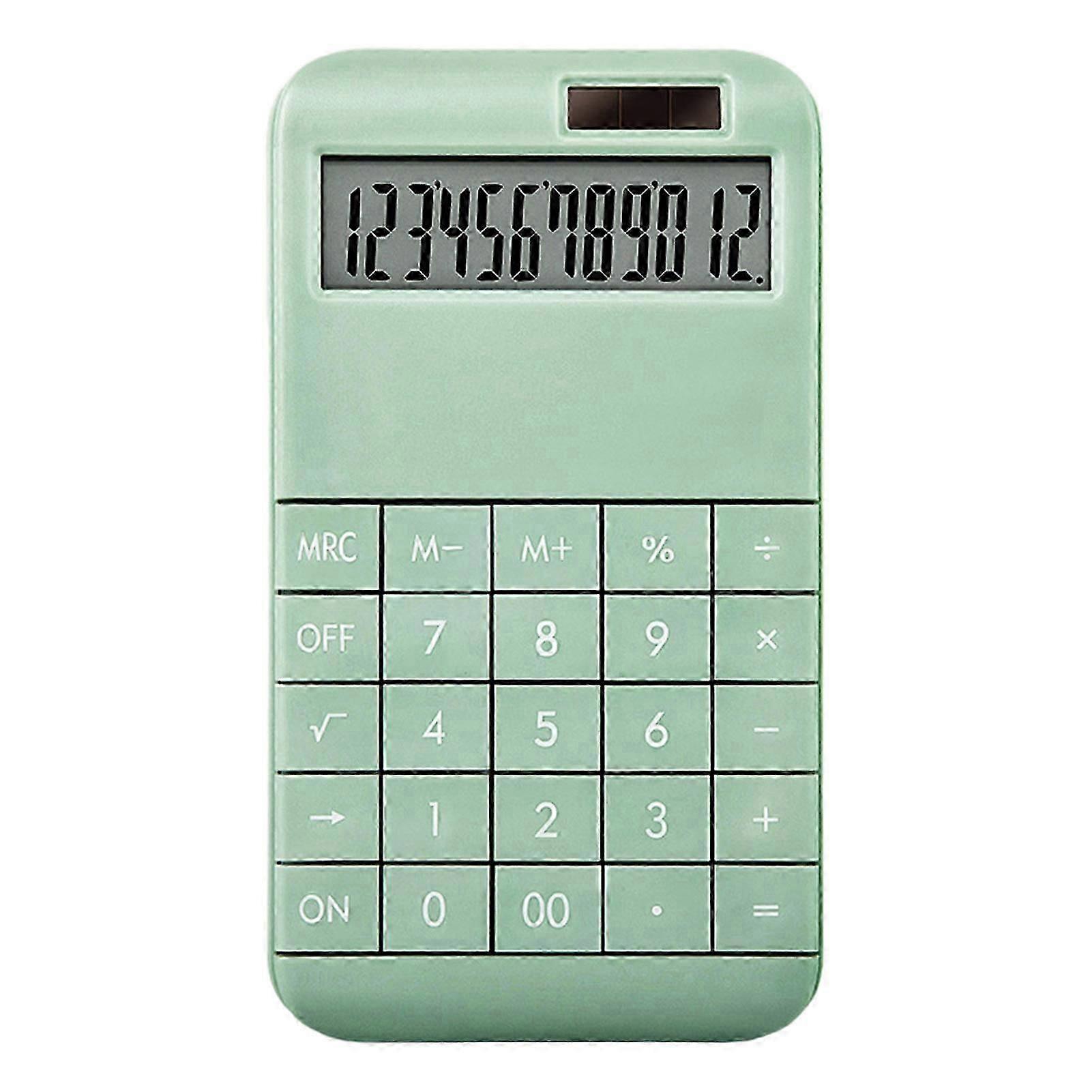 12-Digit Desktop Calculator with Removable Keycaps Solar Battery Dual Power Supply Modern Design Large Screen Calculator