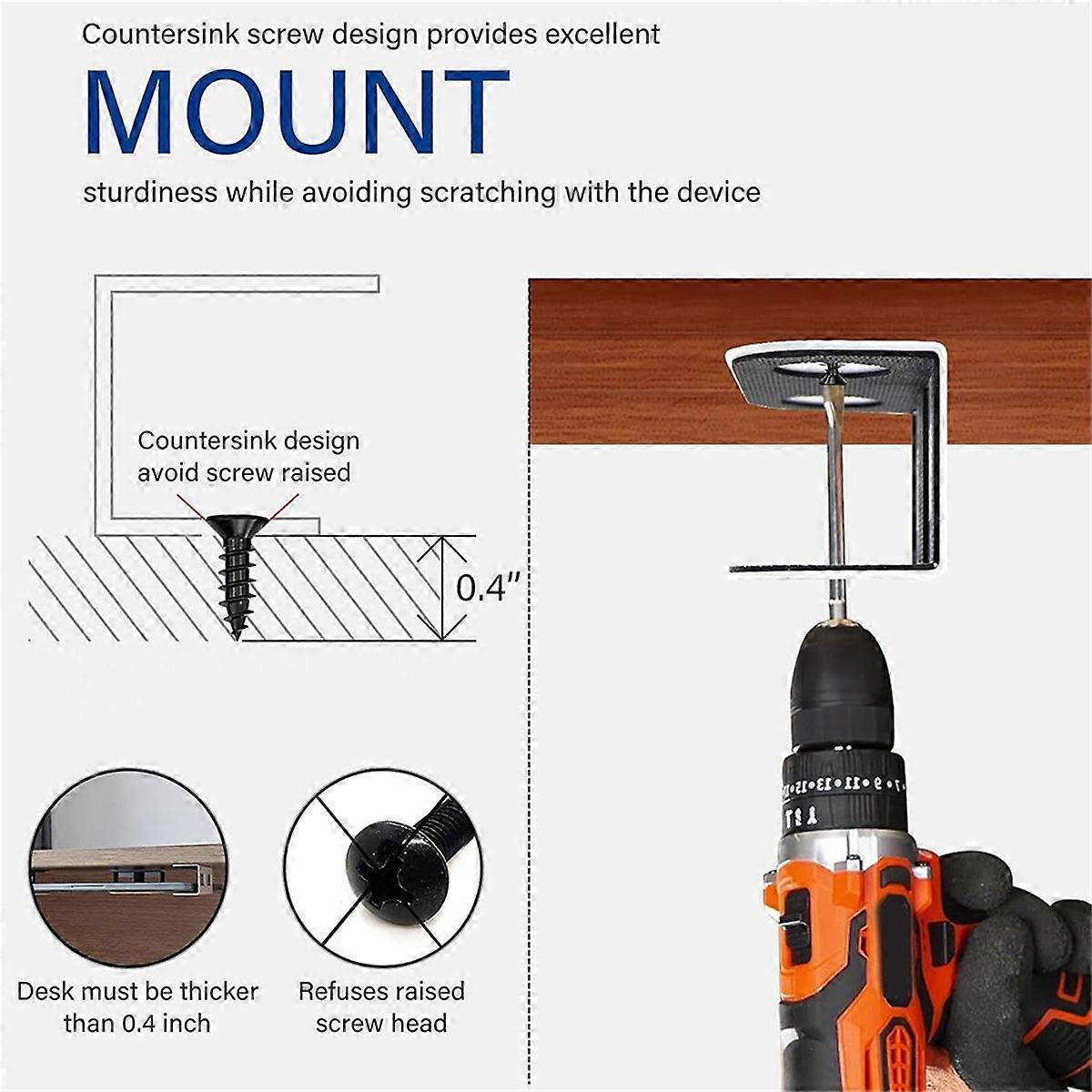 Under Desk Laptop Mount Metal Under Desk Shelf Holder for Laptop Mini Keyboard Silver