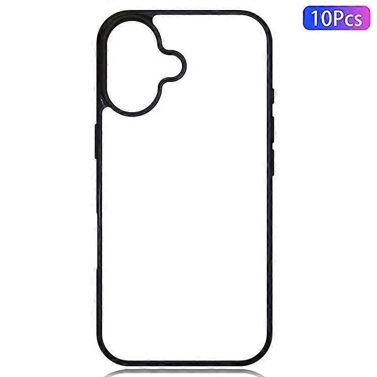 10Pcs / Pack Compatible For iPhone 16 Case Shockproof PC+TPU Phone Cover Support Heat Transfer Printing