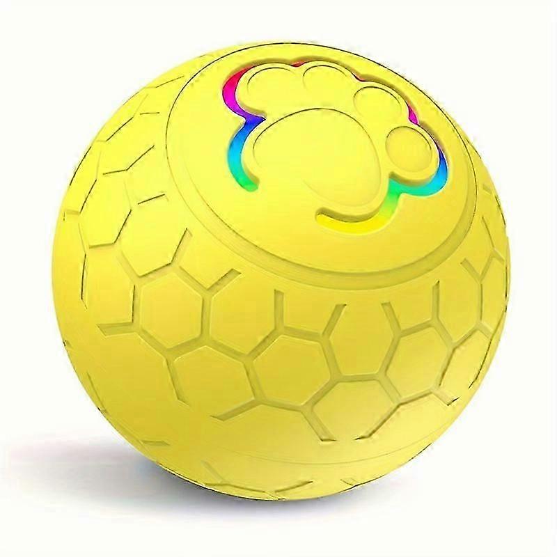 Interactive LED Pet Ball - Smart Rechargeable Toy with Automatic Bouncing, Rolling Actions, and Colorful RGB Lights A