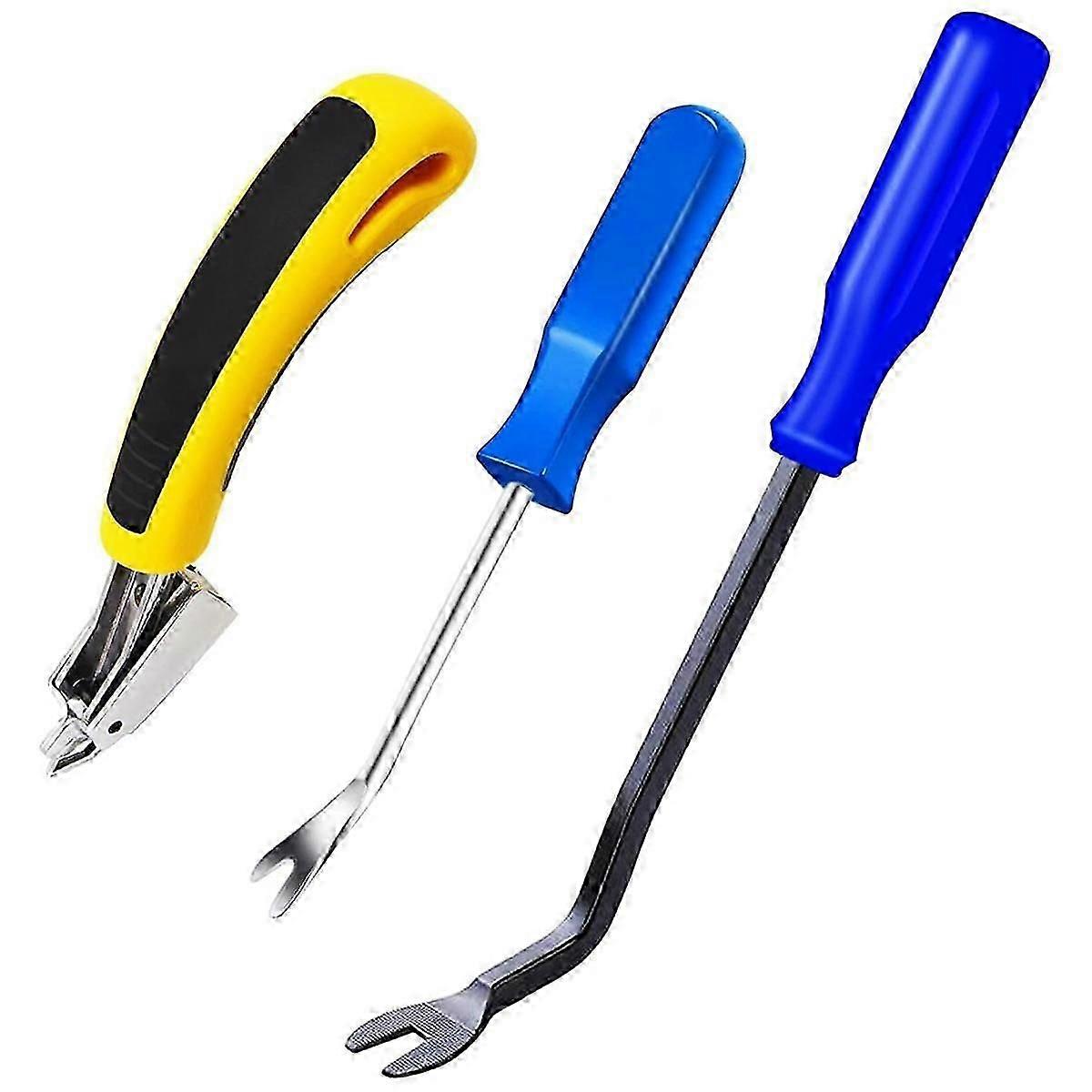 3Pcs Staple Remover, Heavy Duty Upholstery Staple Puller Tool with Ergonomic Handle, -Puller Tool N