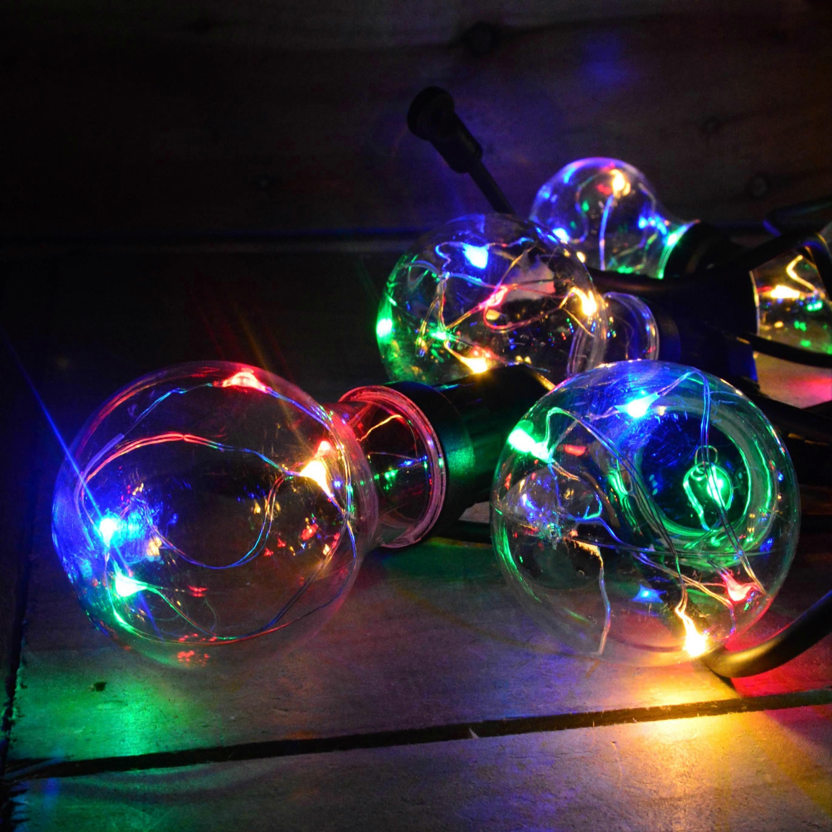 10 Premier Multi-action Pin Wire Festoon Lights (50 Multi Coloured Leds) 4.5m