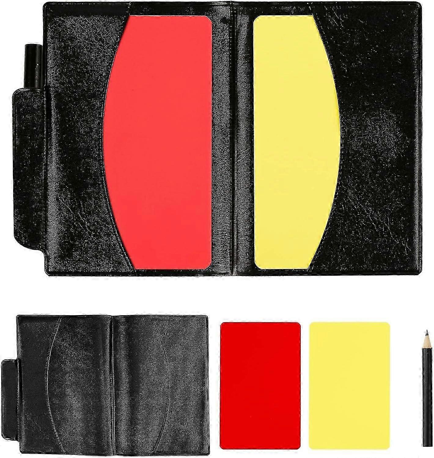 Referee Cards Set, 2pcs Referee Penalty Cards with Card Holder Soccer Referee Red and Yell