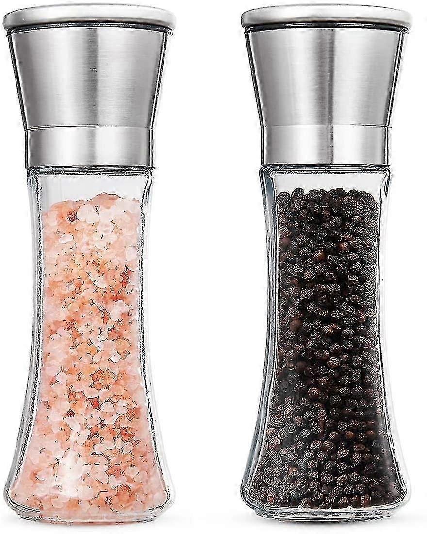 Pepper Grinder Set Refillable, Premium Stainless Steel With Adjustable Coarseness