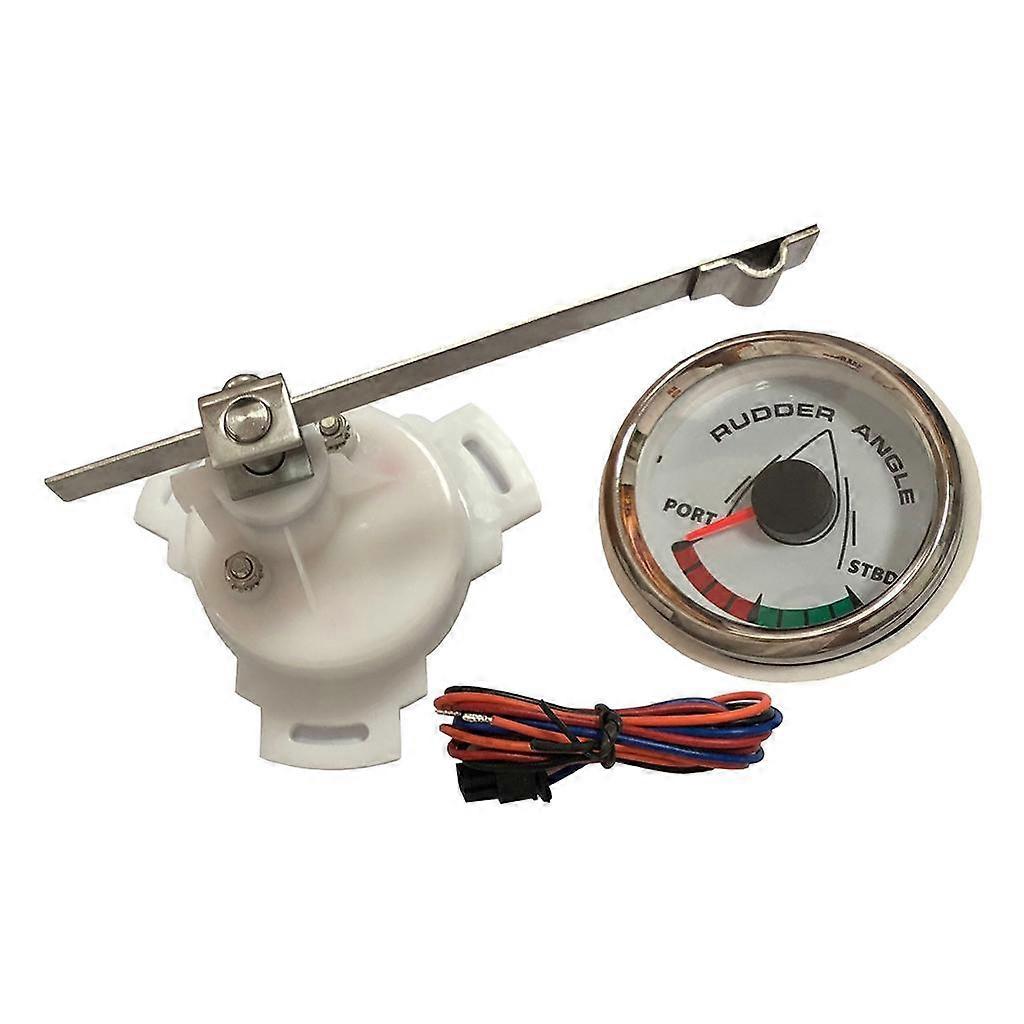 Ruderwinkelmessgerät für Boote mit passendem Sensor 0-190Ω 52mm Chrom Weiß