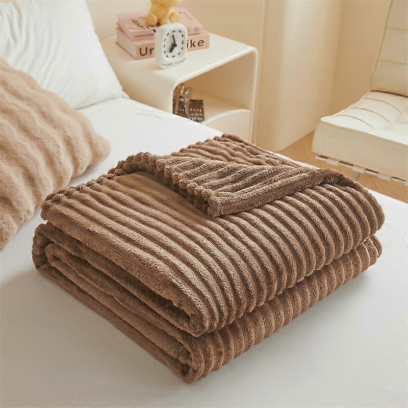 New Thickened Solid Color Imitation Milk Blanket 1pc 100/150/180/200cm Machine Washable Light and Breathable