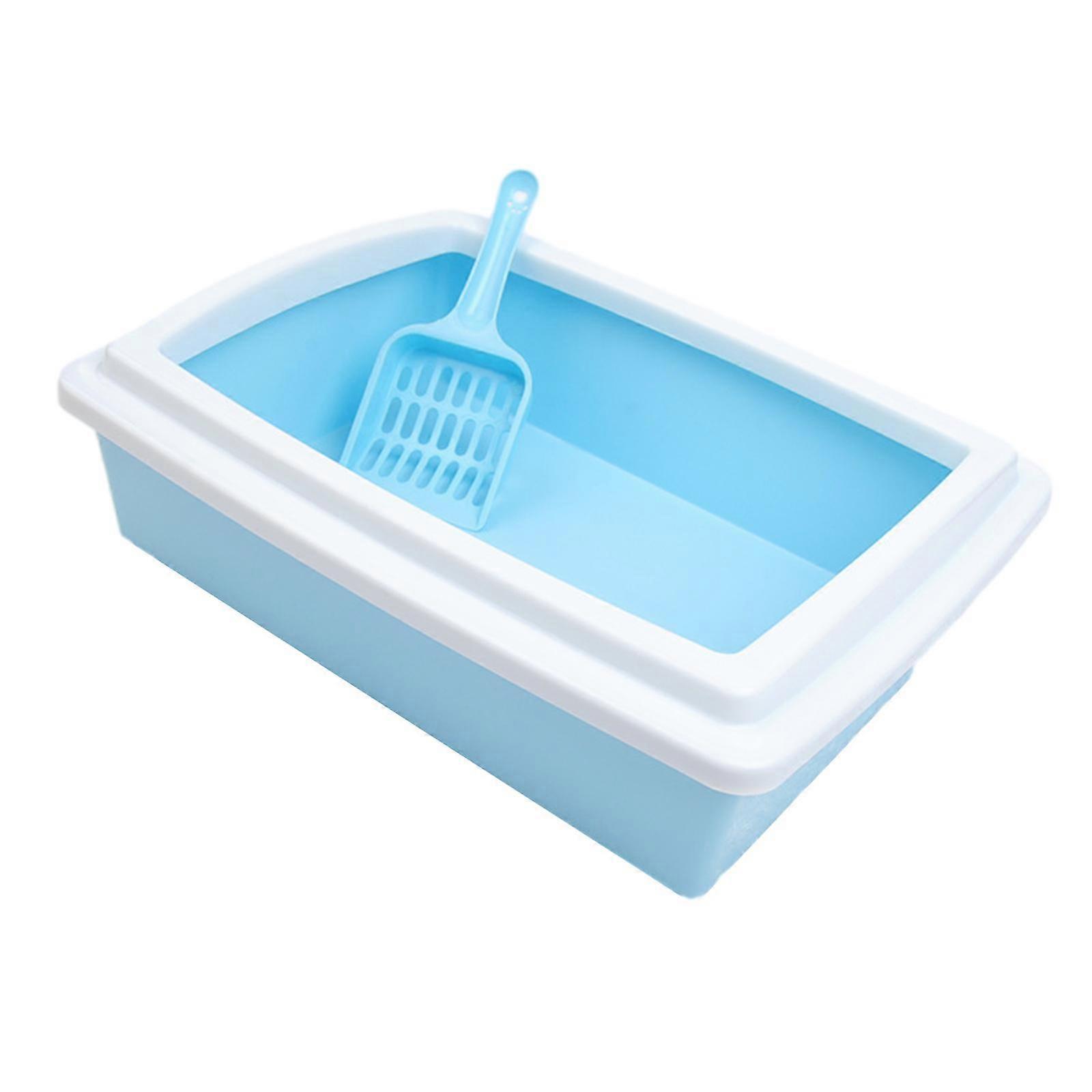 Cat Litter Box,Cat Bedpan,Reusable Easy to Clean with Scoop, Splashproof Sturdy